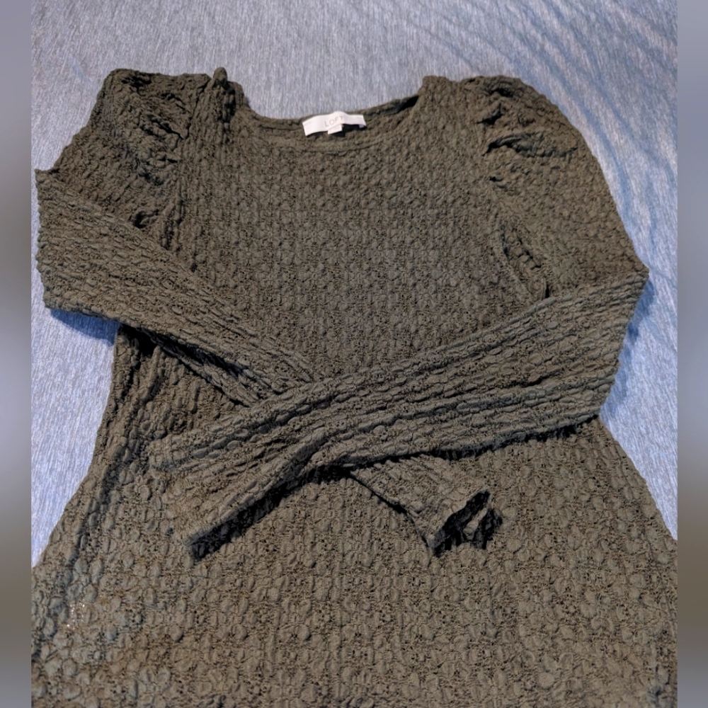 LOFT Olive Textured Knit Top